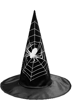 CAPPELLO HALLOWEEN STREGA FANTASIA RAGNATELA BIANCA